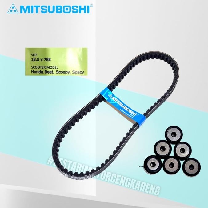 VANBELT V-BELT BEAT KARBU SCOOPY KARBU SPACY KARBU KOMPLIT MITSUBOSHI Berkualitas