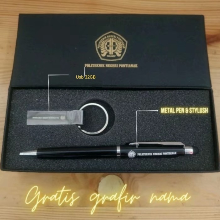 

Gift Set Seminar Kits Pulpen Stylish + USB 32GB Free Grafir Nama/Logo + Hard Box Exclusive