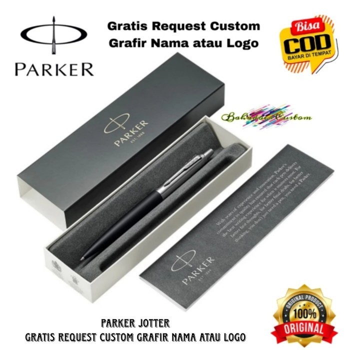 

PULPEN PARKER ORIGINAL JOTTER RICHMOND BLACK MATTE CT GRATIS REQUEST CUSTOM GRAFIR NAMA ANDA ATAU