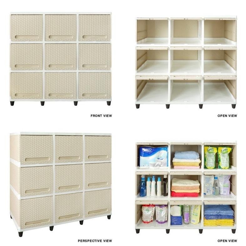 Lemari PLastik CLub FLip triple susun 3 Lemari Plastik club 9 Pintu