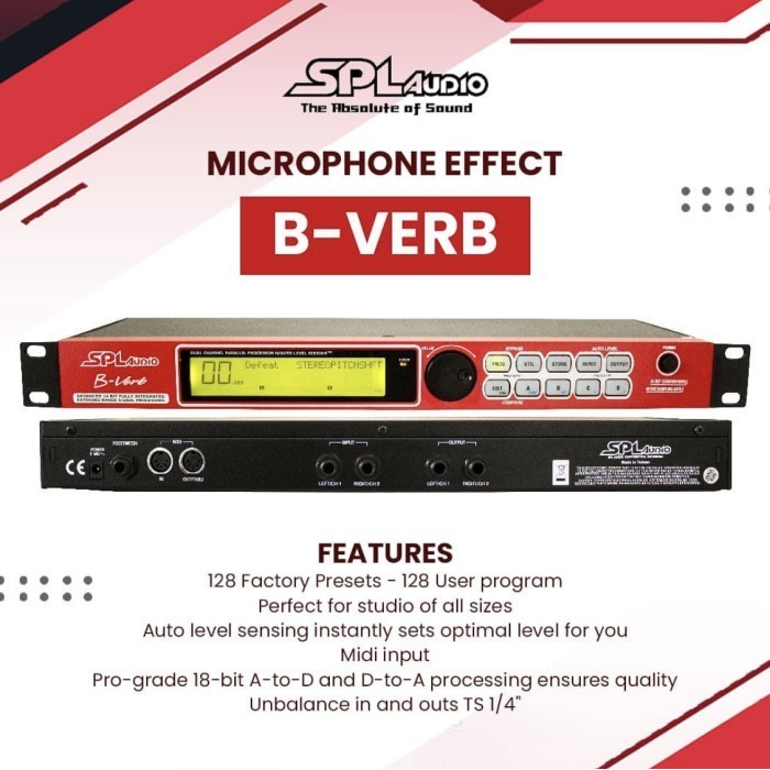 Effect / Efek Vokal Spl Audio B-Verb (Persis Alesis Midi-Verb) Best