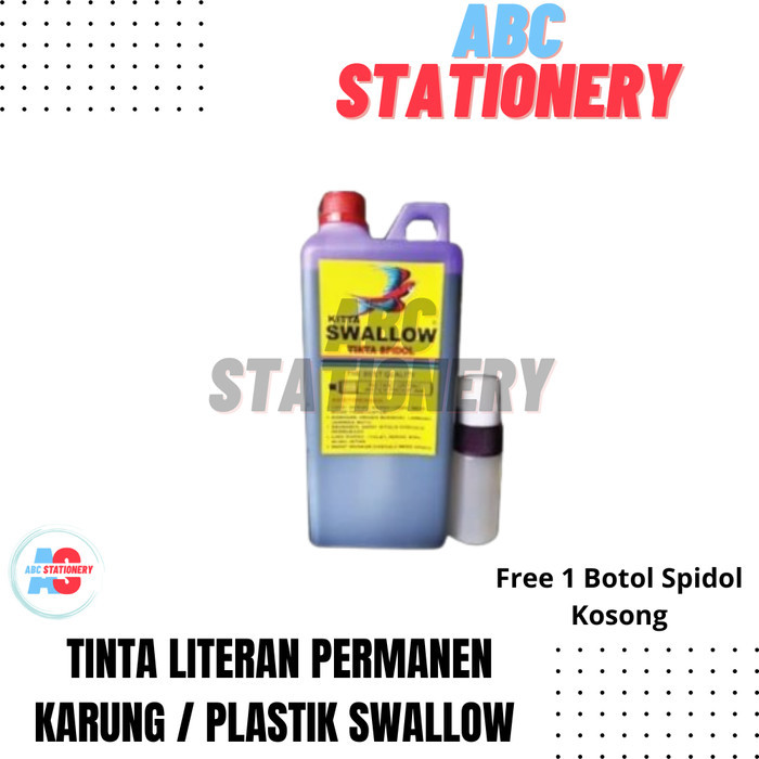 

PROMO! Tinta literan permanen karung / plastik Swallow bonus botol