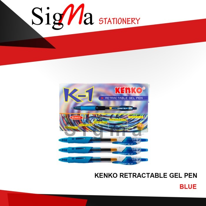 

TERLARIS! Pulpen Gel Kenko K1 / Retractable Gel Pen LUSINAN