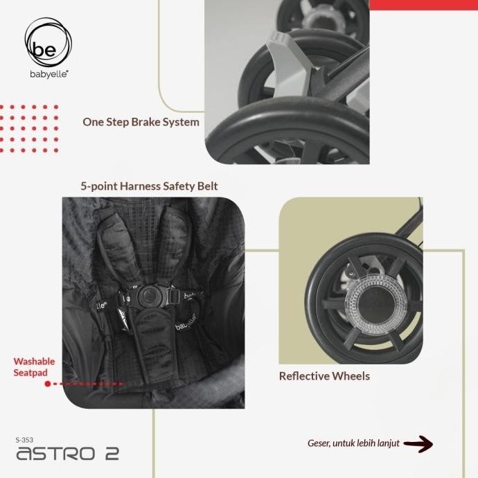 BabyElle Astro S350 Stroller model Pockit Recline