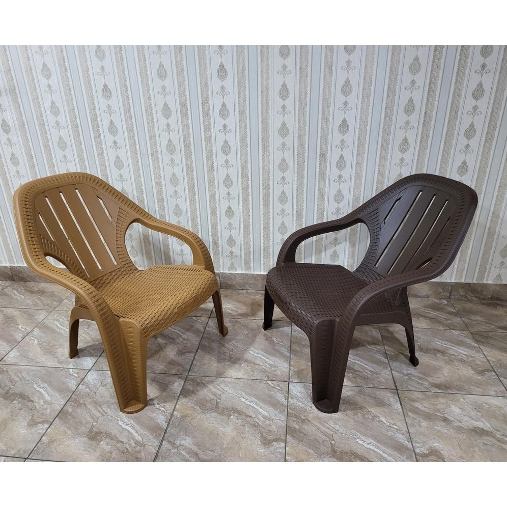 SET KURSI SANTAI ROTAN TABITHA KST KURSI OUTDOOR KURSI TERAS HITAM COKLAT TUA COKLAT