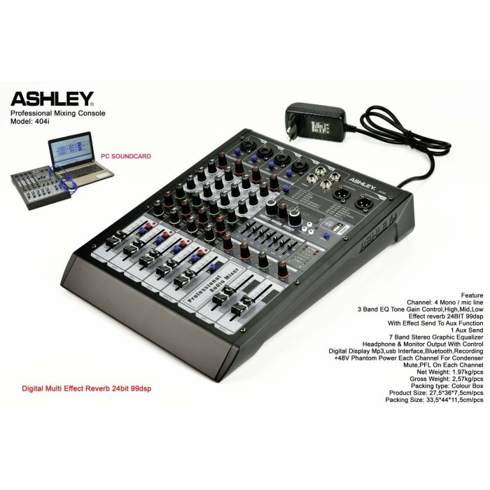 Mixer Audio Ashley 404 I Original Ashley 404I 4 Channel Soundcard