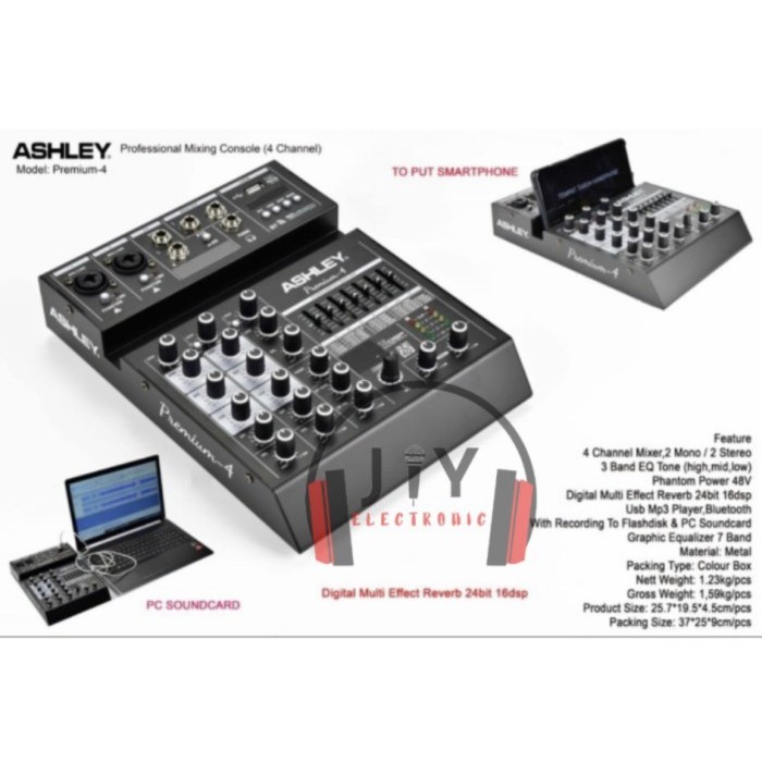 Audio Mixer Ashley 4 Channel Premium 4 Premium4 Premium-4 Original