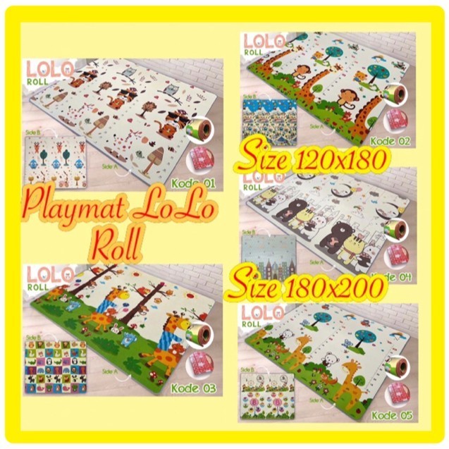 Playmat Playmate Matras Bayi Model Roll (Size 120X180)Tebal 1 Cm Hemat