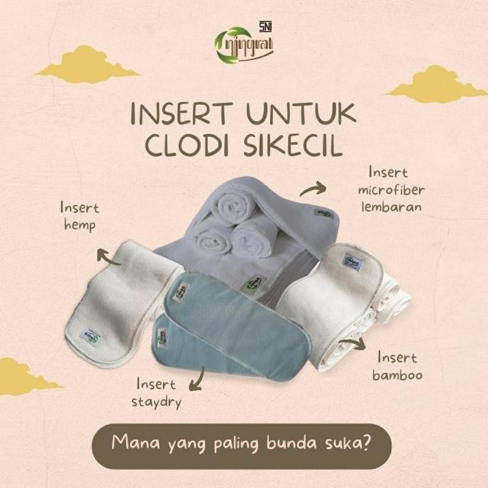 Ready NINGRAT Extra Insert Clodi Penyerap Popok Kain Microfiber Bamboo Hemp