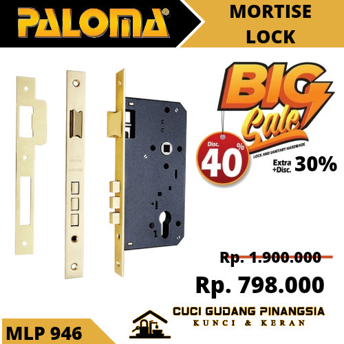 PALOMA MLP 946 BODY KUNCI MORTISE LOCK PALOMA SWING 60 MM PB