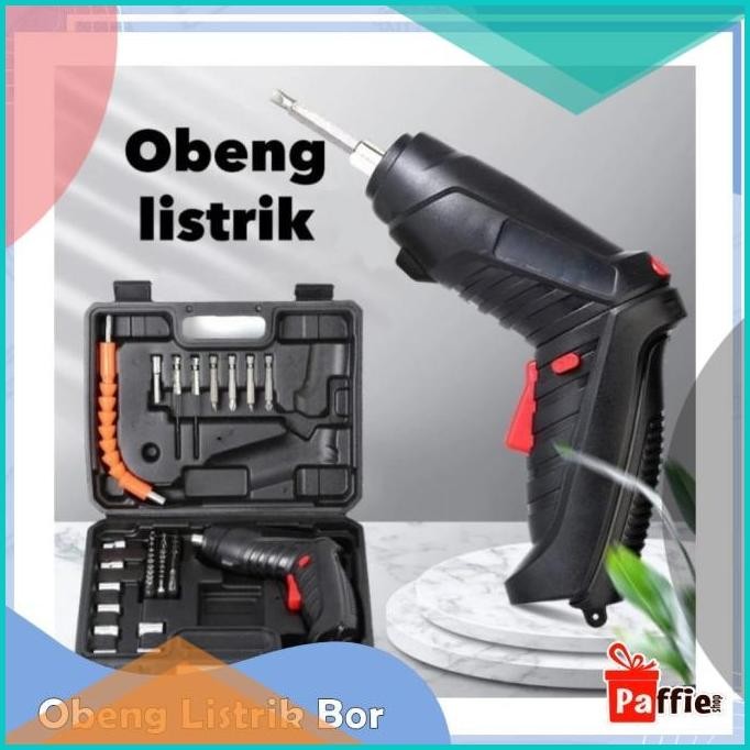 Obeng Listrik Bor Cordless Set 48 Mini Portable Mur Baut Mata Mesin Sk