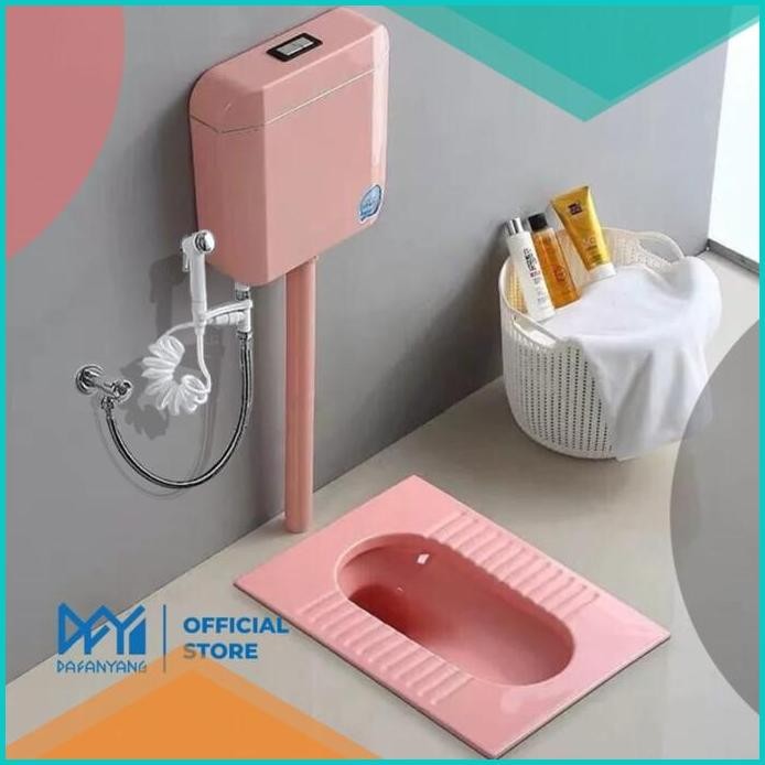 [Warna Baru] Kloset Jongkok Mr. Tao Flush Set Watertank Wc Jongkok Bah