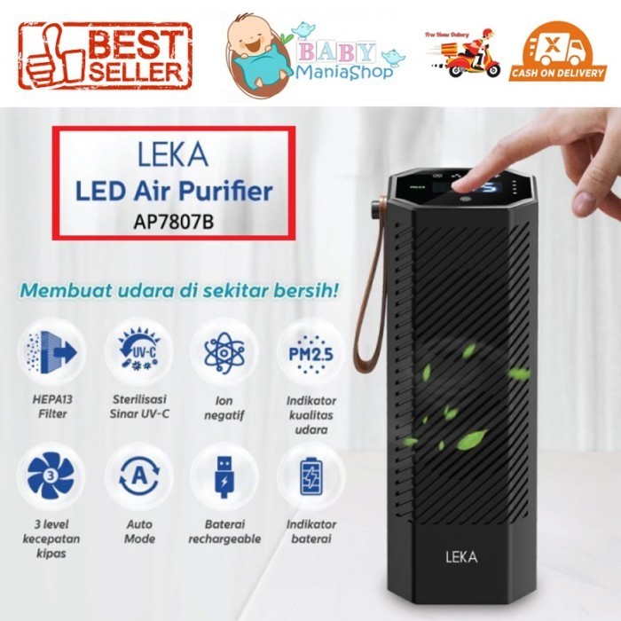 LEKA Air Purifier AP7807 HEPA13 Filter Sinar UVC Portable HEPA