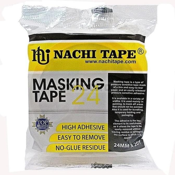 

/////] Masking Tape Nachi 24mm 1inch 20yard Lakban Kertas Isolasi