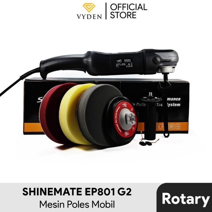 '+'+'+'+] Shinemate EP801 G2 Upgrade Mesin Poles Mobil Rotari M14 Paket Pad 6in