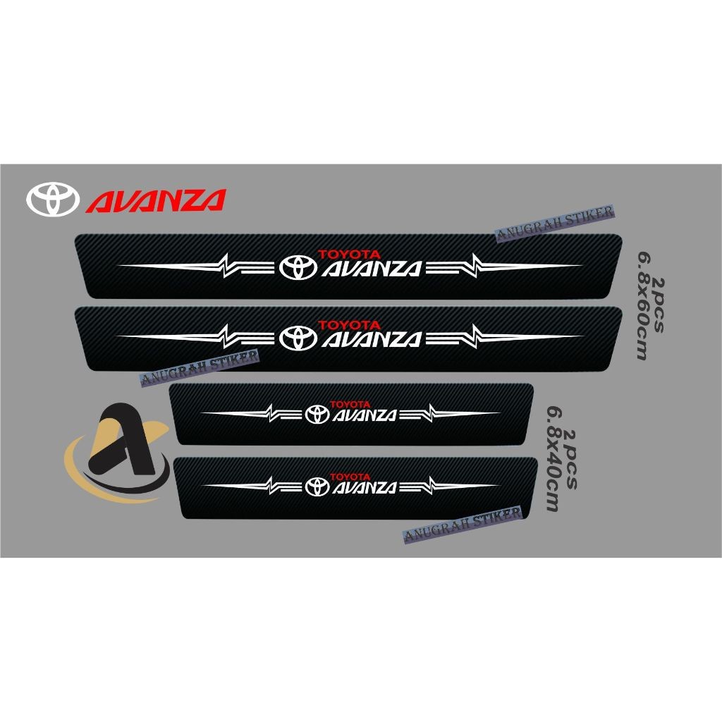 Tahan Lama Promo 9Pcs Stiker Carbon Toyota Avanza Cutting Stiker Pelindung Pintu Mobil Dari Pijakan