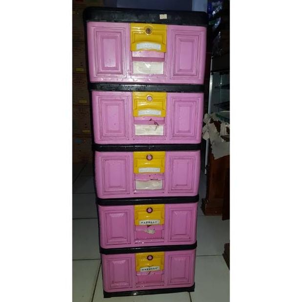 LEMARI PLASTIK 5 SUSUN KECIL DAN MURAH LEMARI LACI PLASTIK NAPOLLY