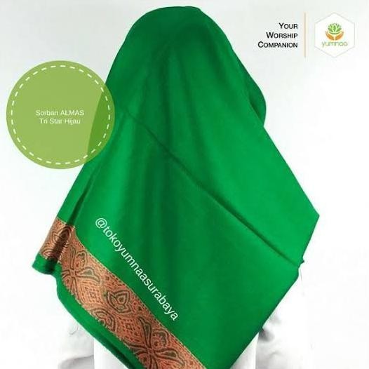 Sorban Kashmiri Polos Hijau / fashion muslim