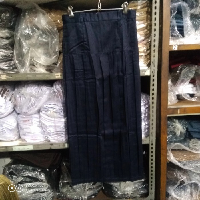 Baju Rok Smp Muslim Rempel /Baping Biru Napi, Biru Dongker