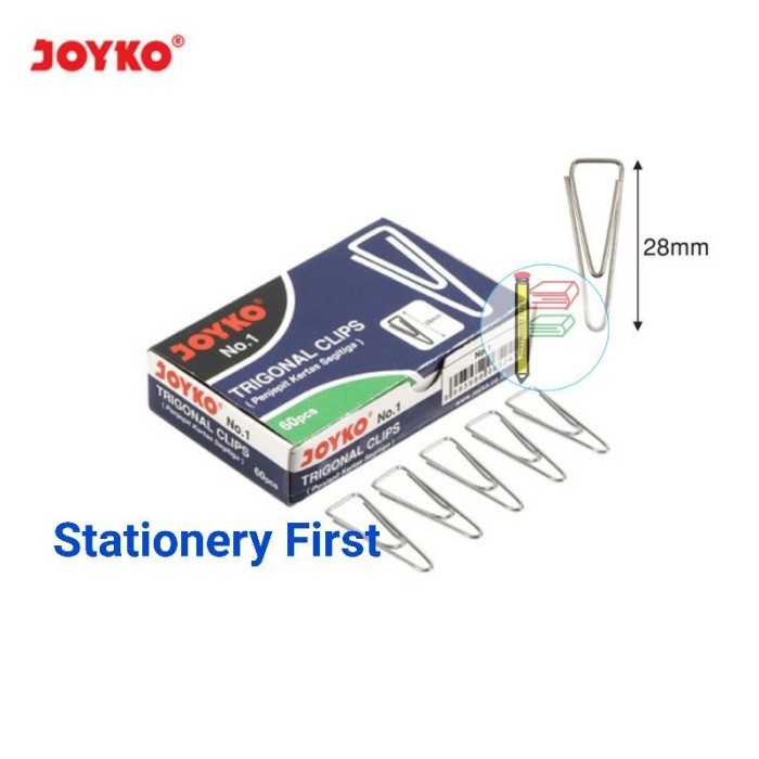 

Trigonal Clip Klip Kertas Paper Clip Joyko No. 1 Per Box Besar