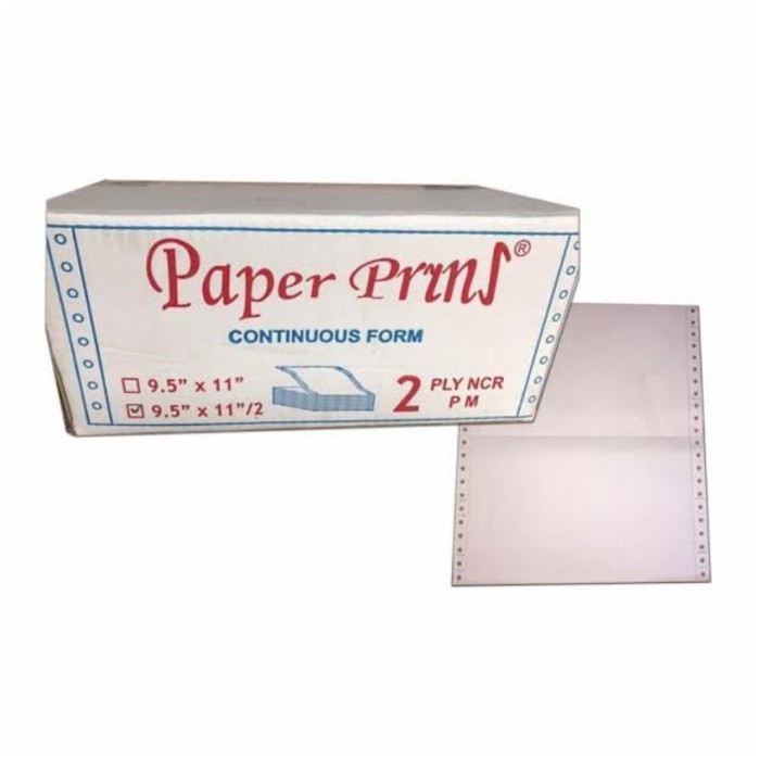 

Continuous Form Paper Print 9.5 X 11" 2 Ply Rangkap K2 Bagi 2 Belah 2