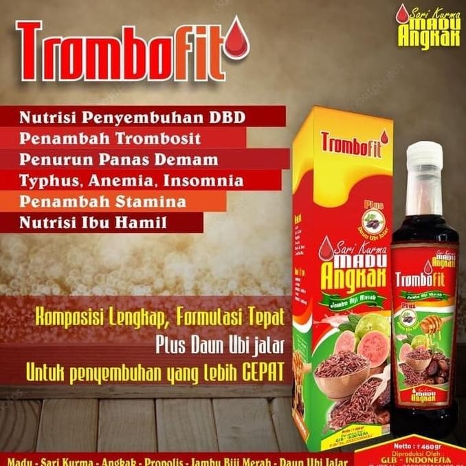 

Baru Trombofit Sari Kurma Madu Angkak Jambu Biji Merah Daun Ubi Jalar