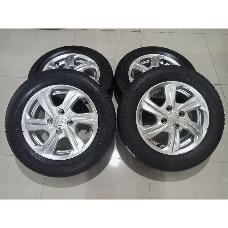 Velg Second Copotan Mobil Brio Akar Ring 14 Pcd 4X100 Plus Paketan Ban 175/65 Achilles
