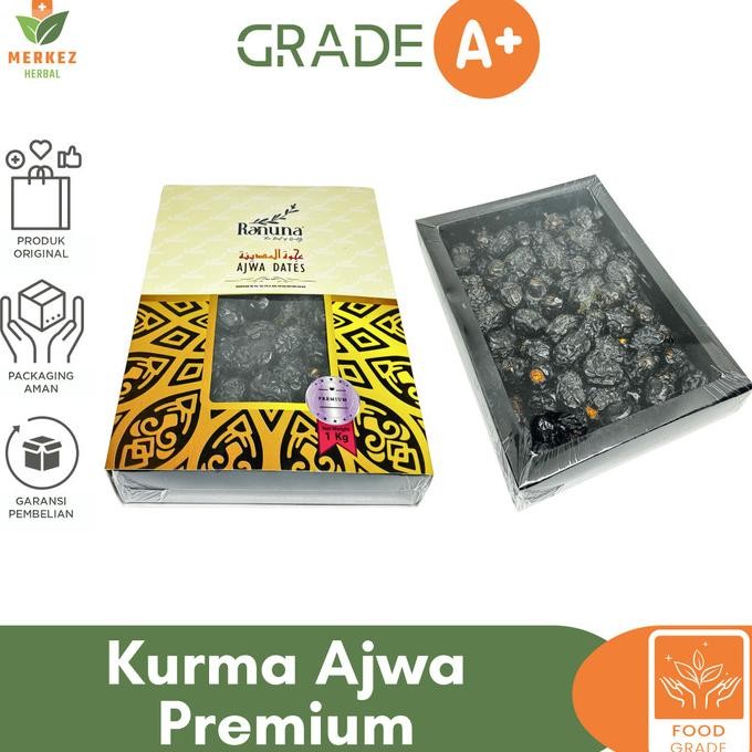 

Baru Kurma Ajwa 1 Kg Asli 100% Original Ranuna Premium Madinah | Kurma Azwa Nabi Asli Jumbo Grade A