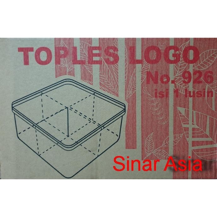 BR - Toples Persegi Kotak Plastik Sekat 4 Dessert Box Kue Kering Permen Coklat Kacang Lebaran Imlek 