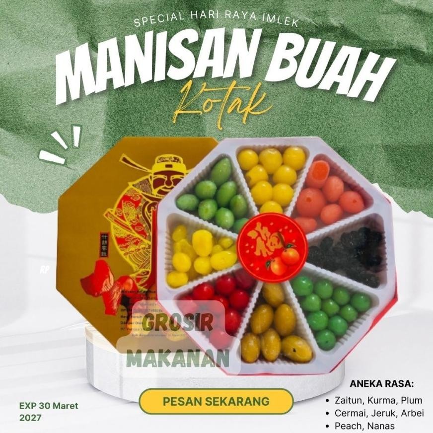 

BR - Manisan Aneka Buah Imlek Kotak / Assorted Preserved Fruits / Halal TERLARIS
