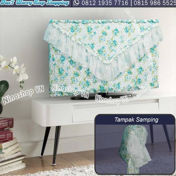 rania cover tv lcd/led/curve model renda vitr cantik motif shabby chic & polos