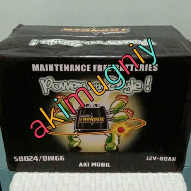 Aki Mobil Ertiga Diesel 58024 12V 80Ah Massiv Thunder Aki Kering