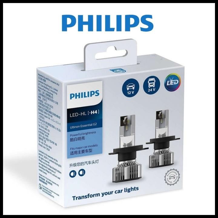 TERMURAH PHILIPS ULTINON ESSENTIAL G2 LED H4 LAMPU MOBIL LED 