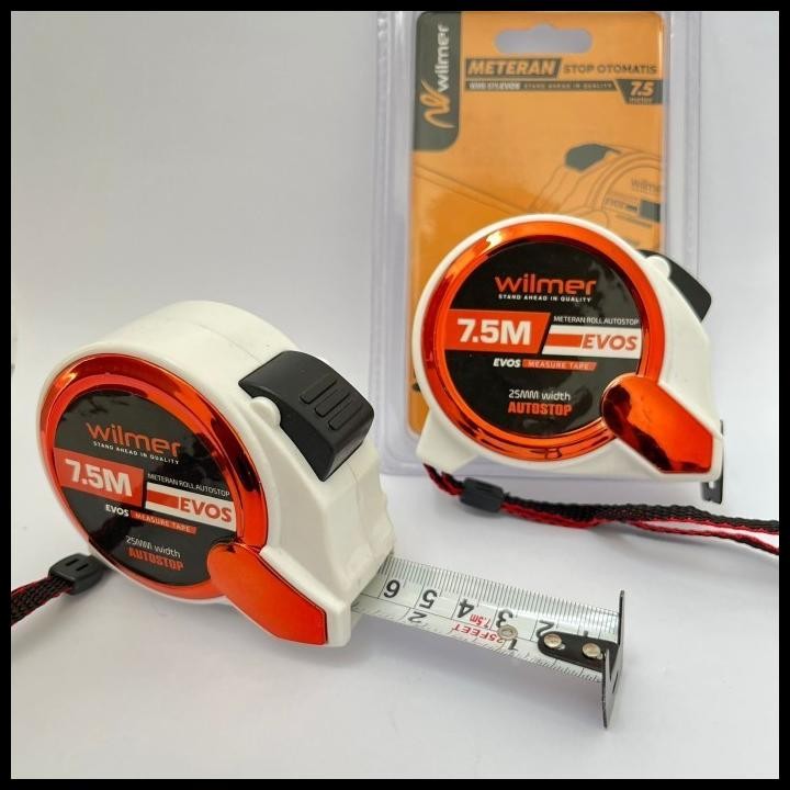 

DISKON METERAN 7,5 M / METERAN TUKANG AUTO STOP 7,5M SERI EVOS WILMER WME-575 !