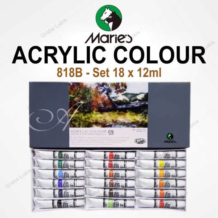 

Terbatas,!! Cat Akrilik Maries Acrylic Colour Set 18