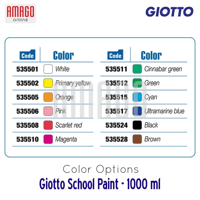 

Safety Giotto School Paint - Satuan - 1.000 Ml - Pilih Warna