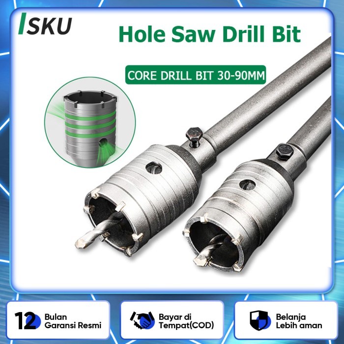 ISKU [Set]Mata Bor Hole Saw Lubang Tembok Beton Hole Saw Hollow Core Hole Saw Pelubang Beton Tembok