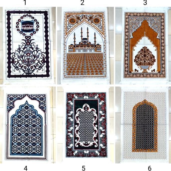 Sajadah Turki/Turkey Wangi Museum Safateks Seri Putih Kompas Kiblat