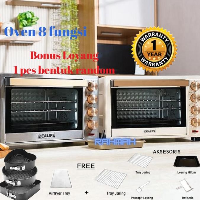 Oven Listrik Oven Kompor Pemanggang Roti Kue 35 L Idealife Il 335