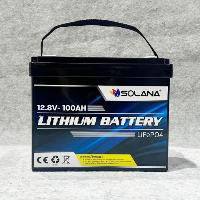 Baterai Solana Lithium Lifepo4 100 Ah 12,8V / Aki Solana Lithium Lifepo4 12,8V 100Ah