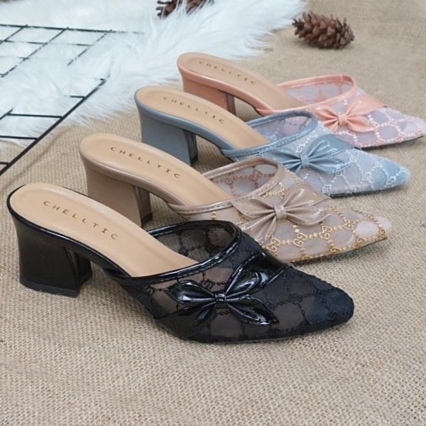 High Heels Wanita Sandal Hak Tahu Brokat Remaja Terbaru 2021 CHELLTIC H24S