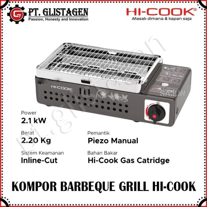 Terlaris Hi-Cook Kc-301 Kompor Portable Bbq Barbeque Grill Panggang Gas Ready Stok