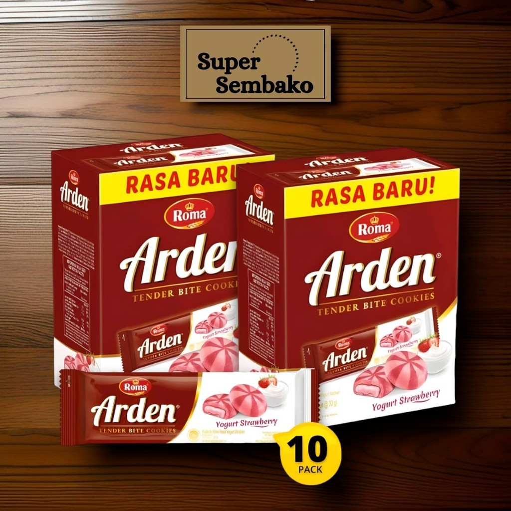 

SNACK KUE COOKIES CREAM ROMA ARDEN YOGURT STRAWBERRY 30gr ISI 10 BUNGKUS