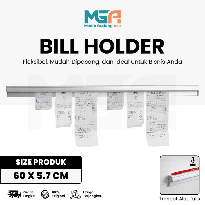 

BILL HOLDER 60CM / CAPITAN NOTA STAINLESS / PENJEPIT KERTAS BON BILL