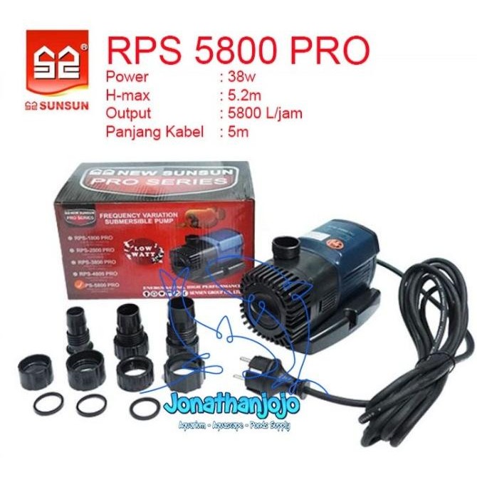Sunsun RPS 5800 8000 10000 12000 14000 16000 Serie Pompa hemat listrik Low watt aquarium kolam Koi B