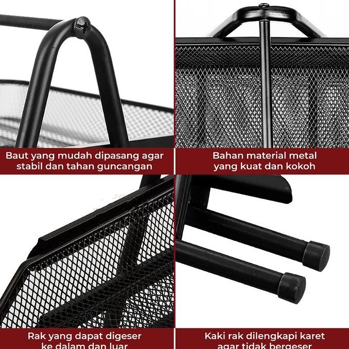 

Document Tray Desk Storage Rak Kertas File Dokumen 3 Susun Jaring Besi BS01