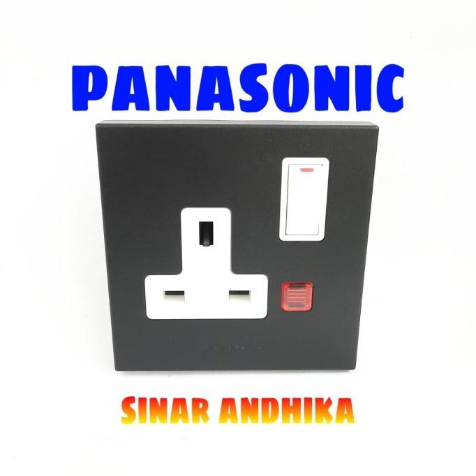 TERBARU STOP KONTAK AC PANASONIC HITAM (ONLY STOP KONTAK) STYLE E WBSJ1214B