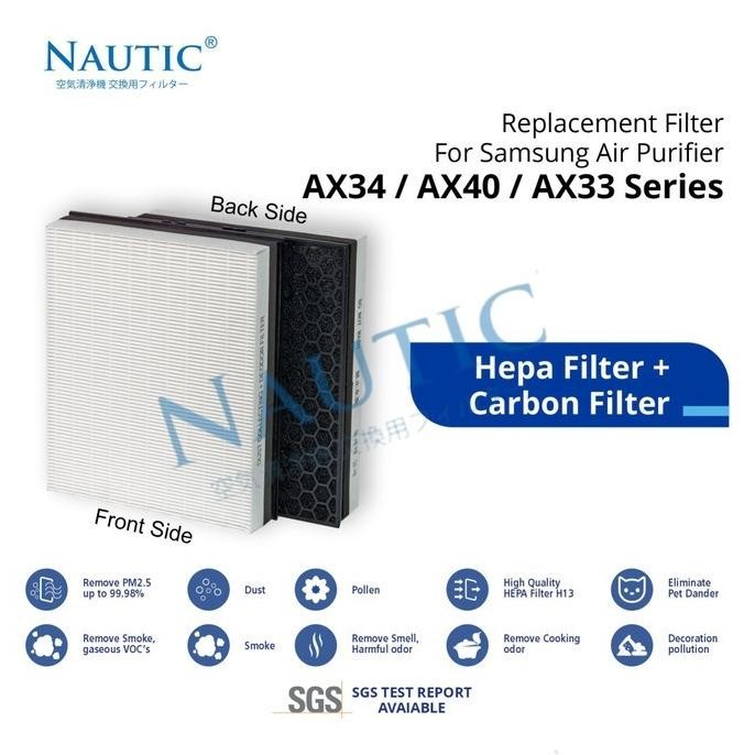 Replacement Filter HEPA + CARBON For Air Purifier Samsung AX34