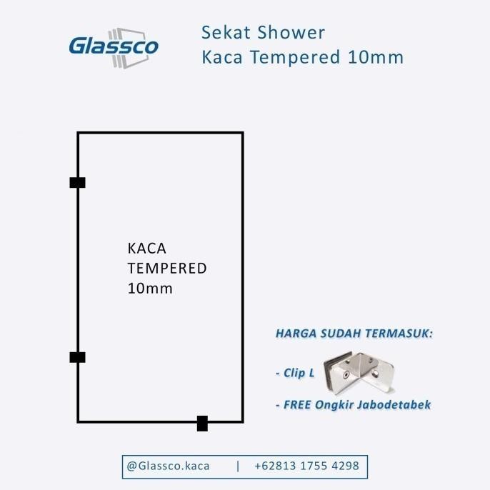 Kaca Partisi Sekat Kamar Mandi 12Mm - Pesanan Pak Bernard