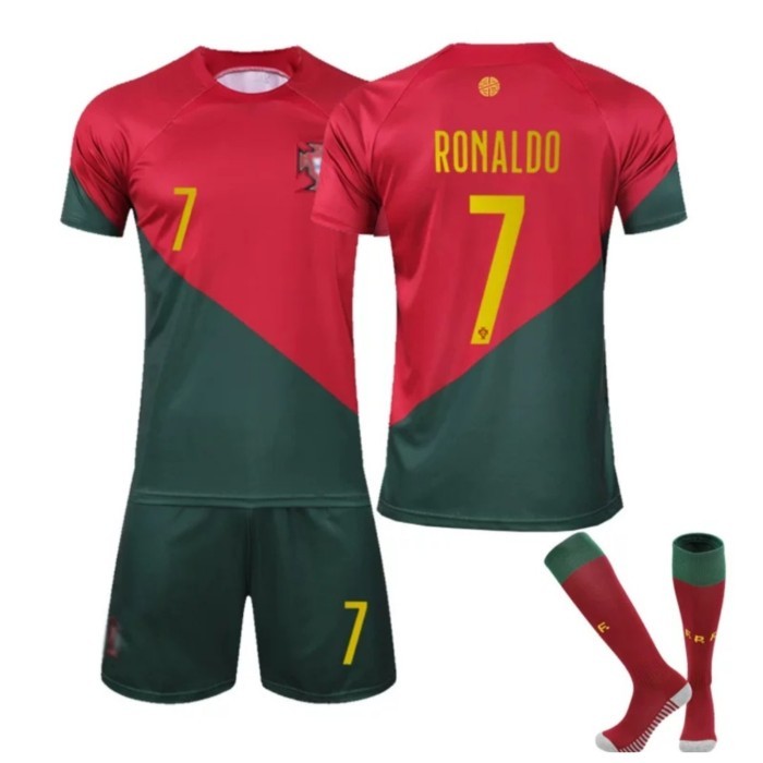 Murah Jersey Baju Bola Anak Ronaldo Kids Jersey (Baju+Celana+Kaos Kaki) Non COD